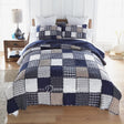 Checkerboard Indigo 3Pc Cotton Pieced Quilt Set From Donna Sharp Bedding