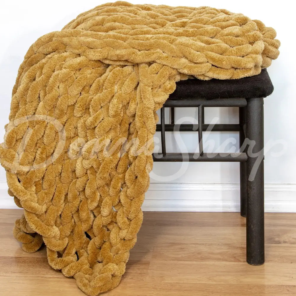 Chenille Knit Throws Gold Bedding