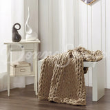 Chenille Knit Throws Mink Bedding