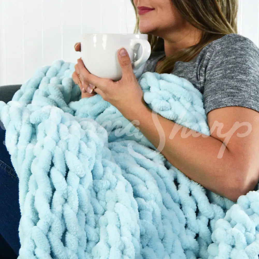 Chenille Knit Throws Mist Bedding