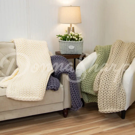 Chunky Knit Throws Bedding