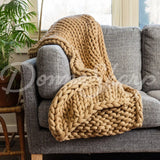 Chunky Knit Throws Camel Bedding