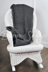 Chunky Knit Throws Charcoal Bedding