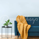 Chunky Knit Throws Gold Bedding