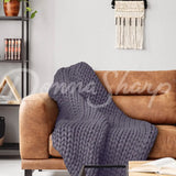 Chunky Knit Throws Indigo Bedding