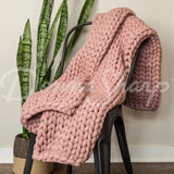 Chunky Knit Throws Mauve Bedding