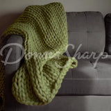 Chunky Knit Throws Olive Bedding