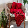 Chunky Knit Throws Red Bedding