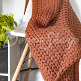 Chunky Knit Throws Rust Bedding