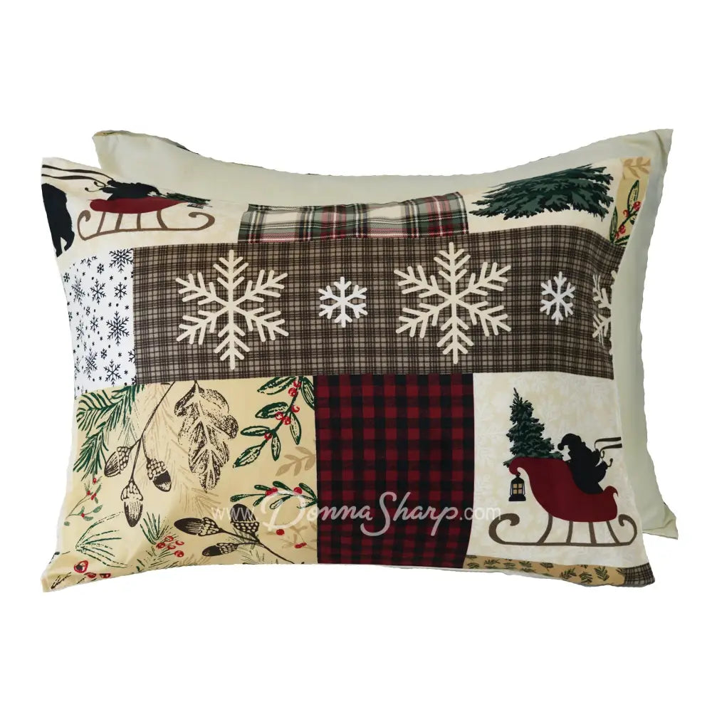 Dashing 3pc Holiday Comforter Bedding Set Holiday