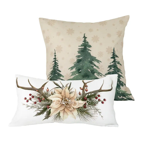 Dashing 3pc Holiday Comforter Bedding Set - Pillow Set - Holiday