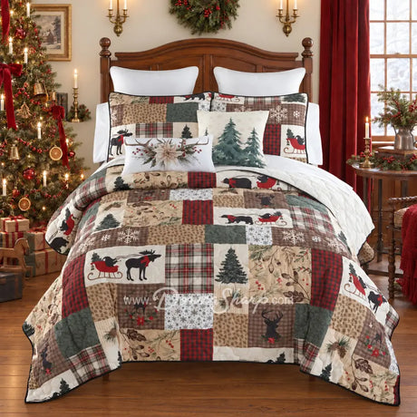 Dashing Lightweight Holiday Quilt Set - Holiday