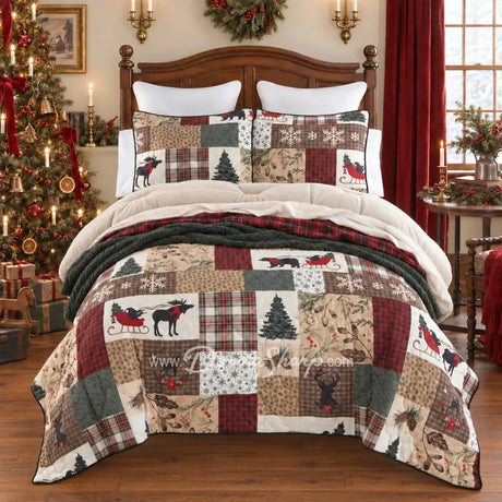 Dashing Lightweight Holiday Quilt Set - Holiday