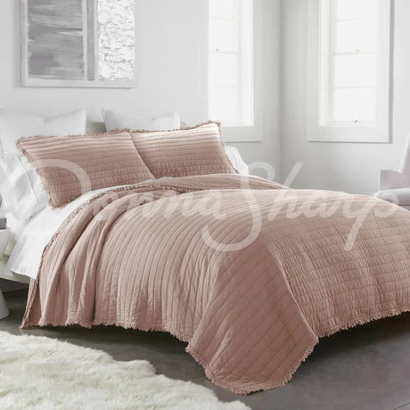 Delano Garment Washed Cotton Quilted 3Pc Bedding Set By Donna Sharp