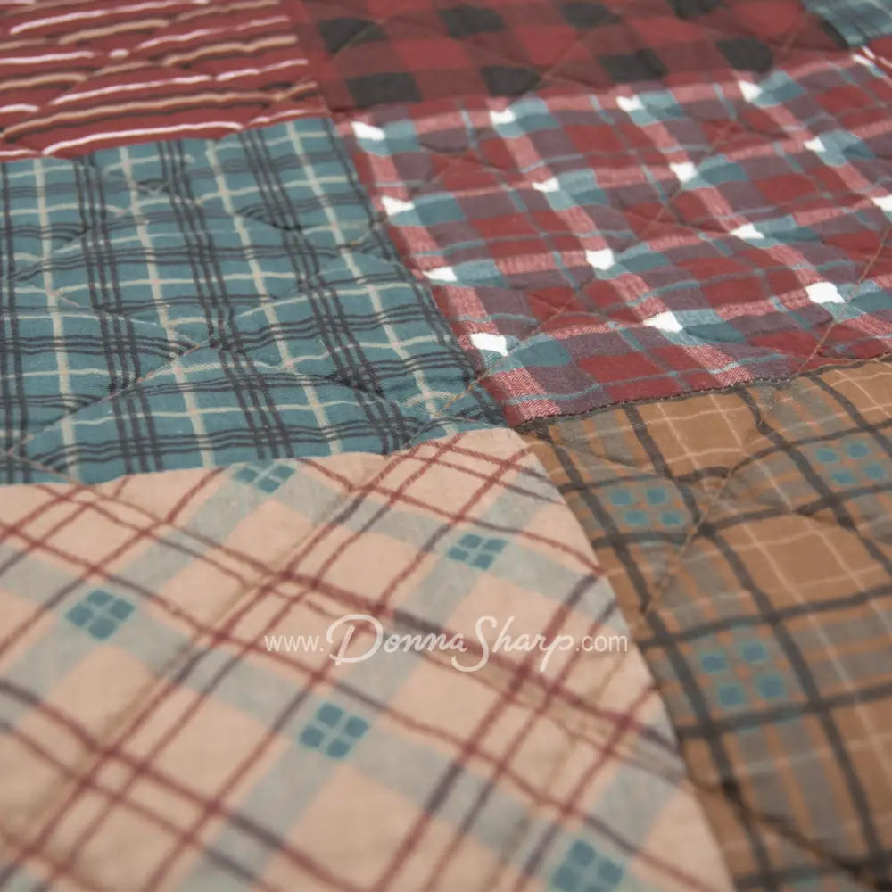 Donna Sharp Appalachia Plaid 3Pc Cotton Quilt Set Bedding