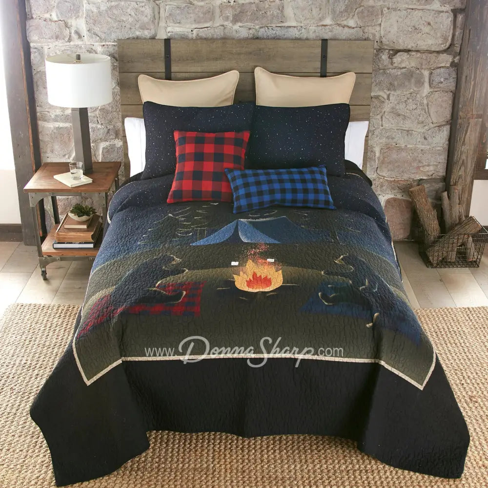 Donna Sharp Bear Campfire Pillow - Thumbnail 3