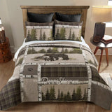 Donna Sharp Bear Panels Quilted Bedding Set King Quilt + 2 Shams