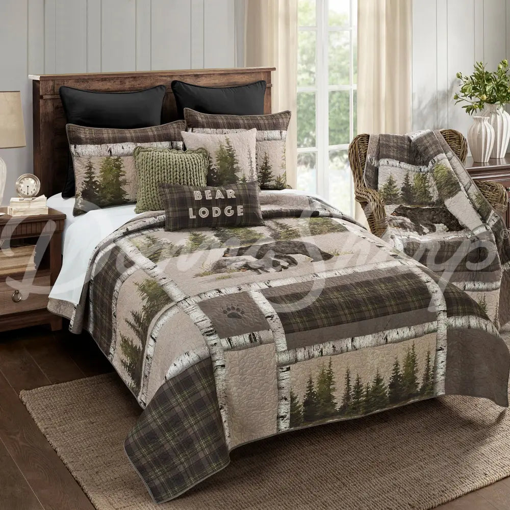 Donna Sharp Bear Panels Quilted Bedding Set