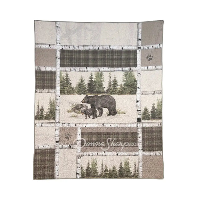 Donna Sharp Bear Panels Quilted Throw Bedding