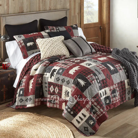 Donna Sharp Bear Peak 3pc Cotton Quilt Set Bedding