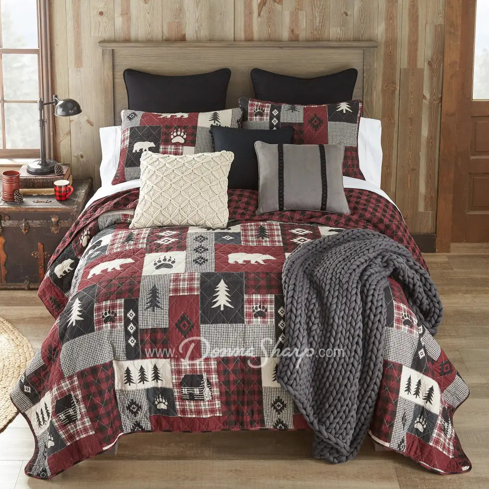 Donna Sharp Bear Peak 3pc Cotton Quilt Set Queen Set Bedding