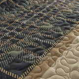 Donna Sharp Bear Walk Plaid Ultra Comfort Bedding closeup view of quilt reveals intricate stitching