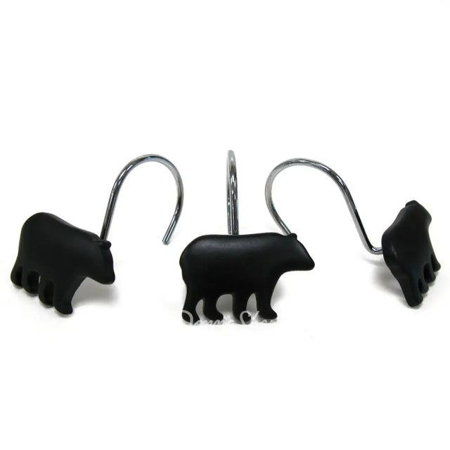 Shower Curtain Hook Black Bear (12Pc) Sale