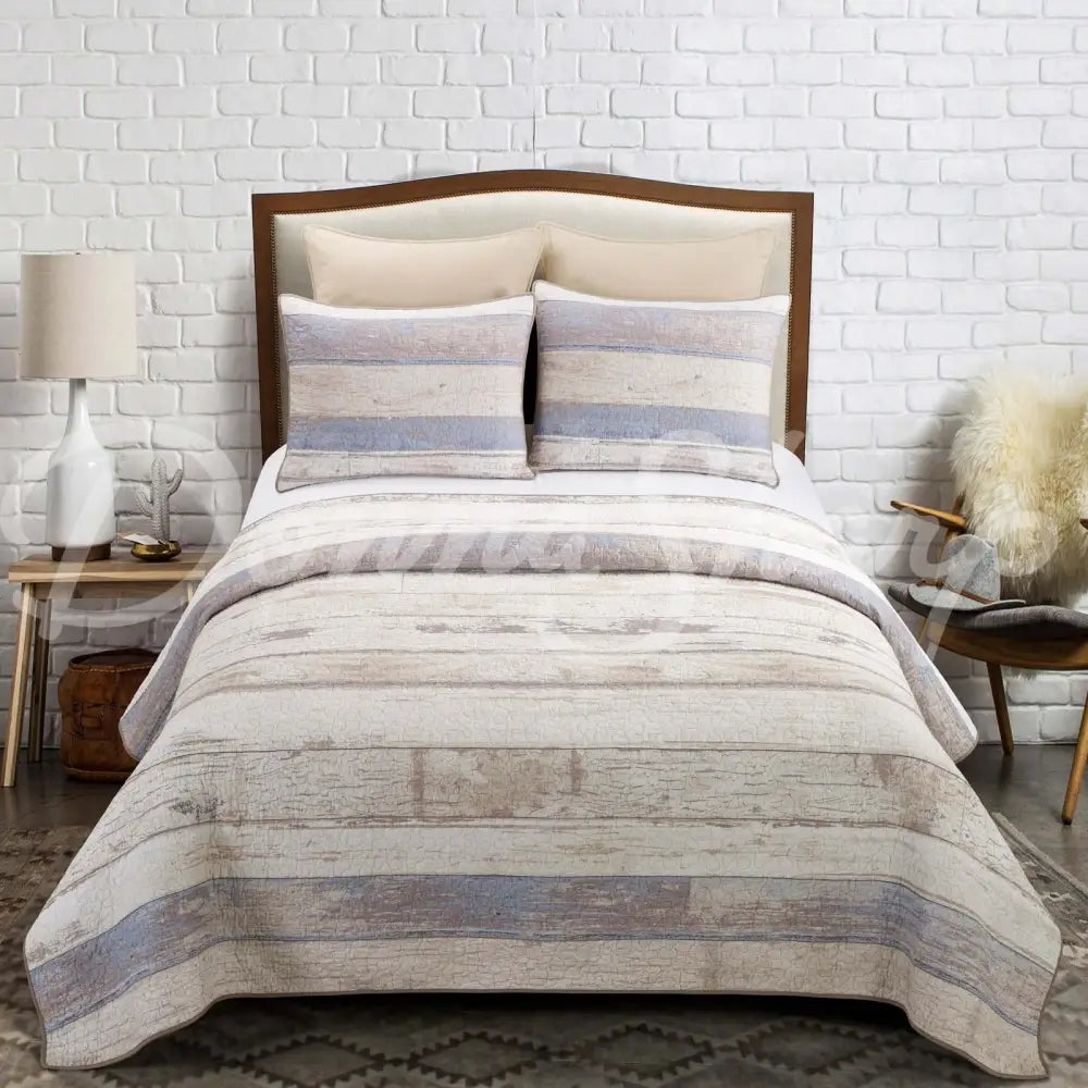 Donna Sharp Bleached Boardwalk Cotton Quilt Set King + 2 Shams Bedding