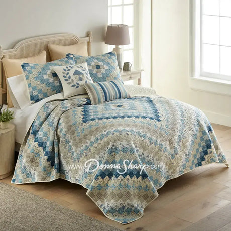 Donna Sharp Blue Diamond Polyester Quilt Collection Twin Set