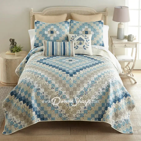 Donna Sharp Blue Diamond Polyester Quilt Collection King Set