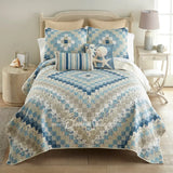 Donna Sharp Blue Diamond Polyester Quilt Collection Queen Set