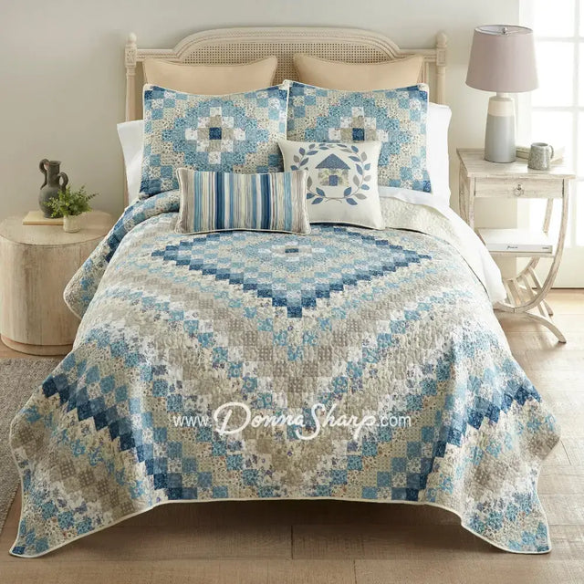 Donna Sharp Blue Diamond Polyester Quilt Collection King Set