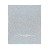 Donna Sharp Blue Pastures cotton throw blanket reverse side in soft blue with delicate cream floral sprigs