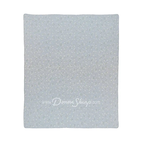 Donna Sharp Blue Pastures cotton throw blanket reverse side in soft blue with delicate cream floral sprigs