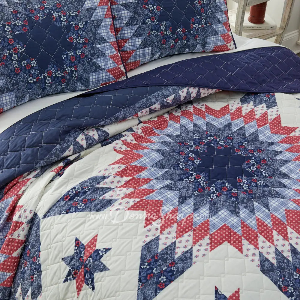 Donna Sharp Bluefield Star Queen Quilt Set
