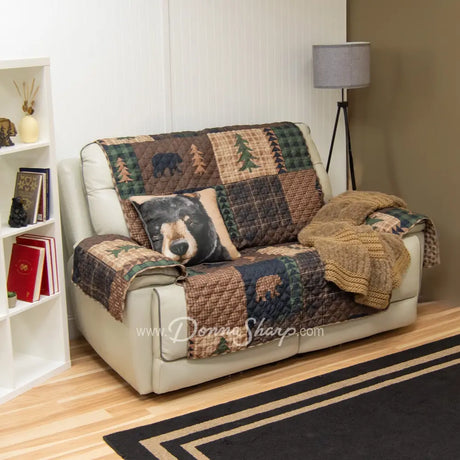 Sofa Cover, Brown Bear Cabin (Loveseat)