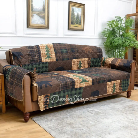 Donna Sharp Brown Bear Cabin Sofa Cover (Oversized) - Sofa Cover
