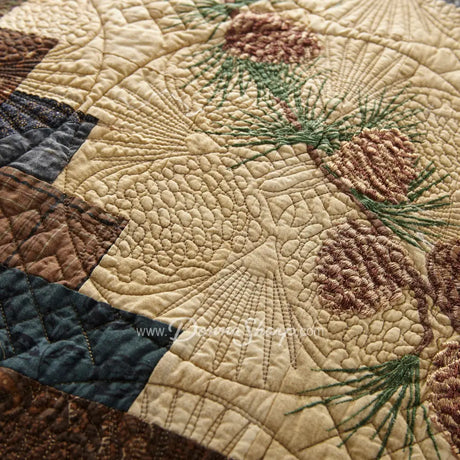 Donna Sharp Cabin Raising Pine Cone Cotton Quilted Bedding - Bedding