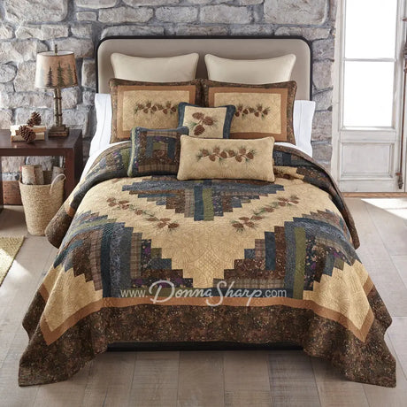 Donna Sharp Cabin Raising Pine Cone Cotton Quilted Bedding Bedding