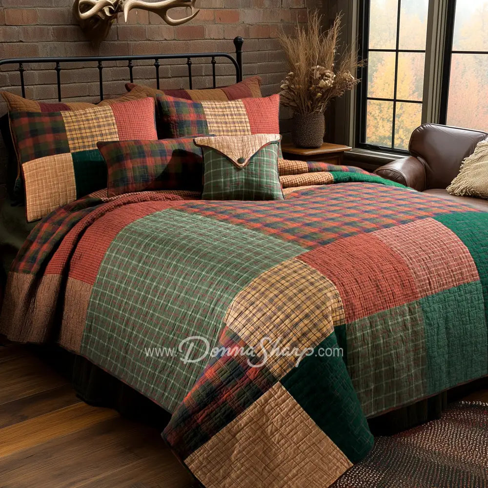 Donna Sharp Campfire Square Cotton Quilted Bedding Bedding