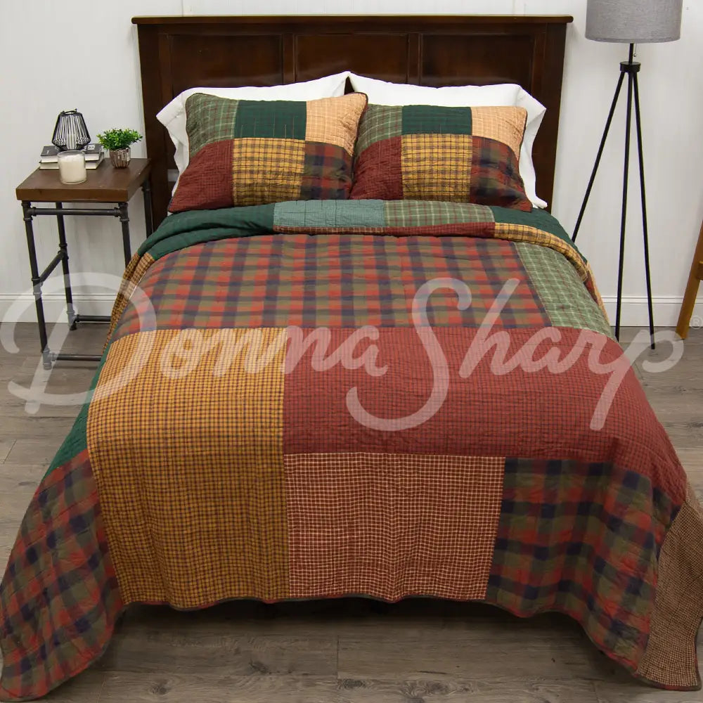 Donna Sharp Campfire Square Cotton Quilted Bedding Twin Quilt