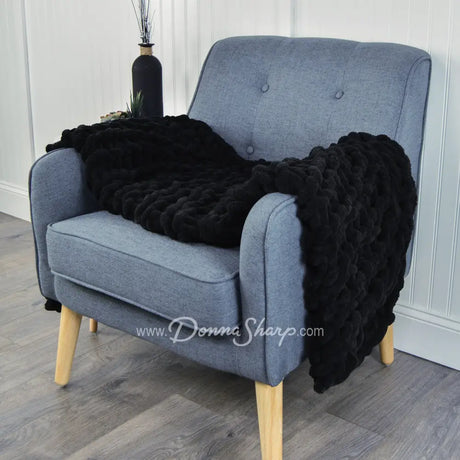 Donna Sharp Chenille Knit Throws Black Bedding