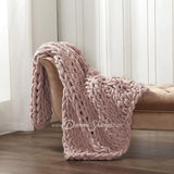 Donna Sharp Chenille Knit Throws Blush Bedding