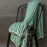 Chunky Knit Throws Aqua Bedding