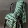 Chunky Knit Throws Aqua Bedding