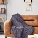 Chunky Knit Throws Indigo Bedding