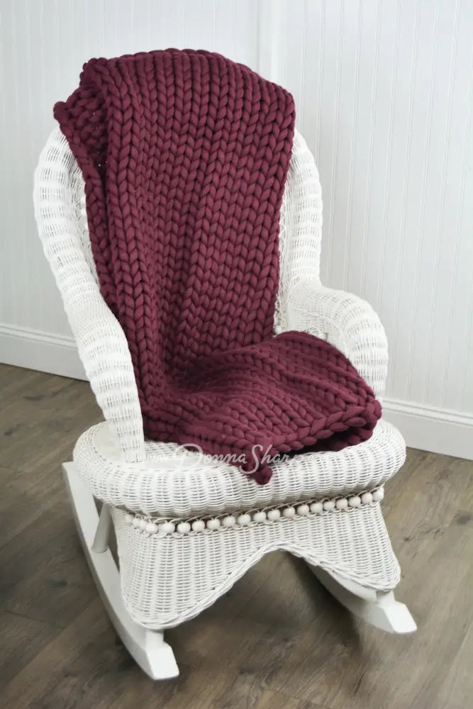 Donna Sharp Chunky Knit Throws Merlot Bedding