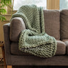 Chunky Knit Throws Sage Bedding