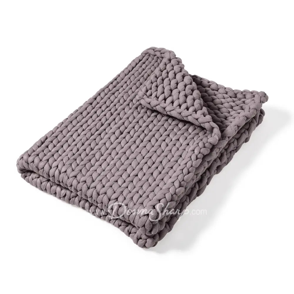 Throw Chunky Knitted (Grey) Brands
