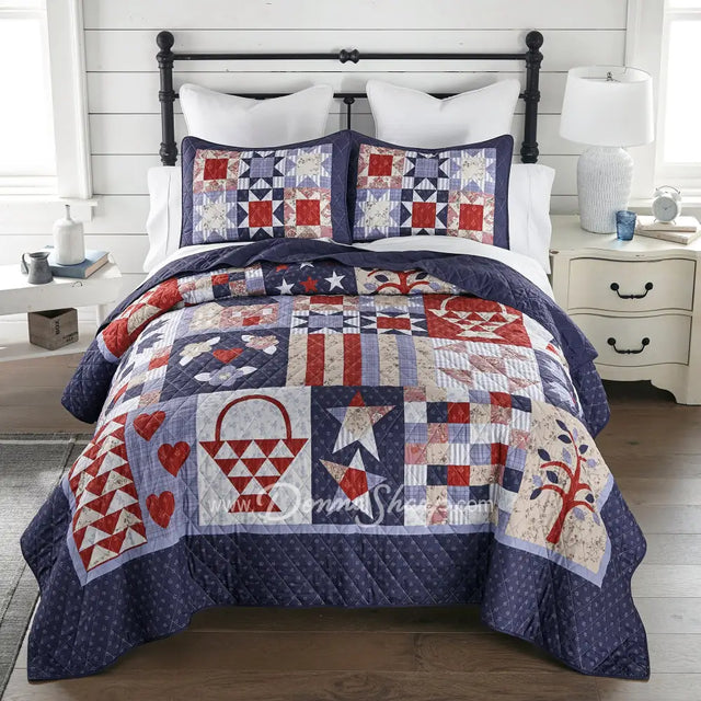Donna Sharp County Fair 3pc Quilt Set from Your Lifestyle Twin Set, Quilt + 1 Sham New